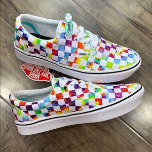 VANS COMFYCUSH ERA TIE-DYE CHECKERBOARD WHITE mens